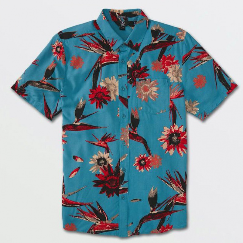 Camisa Volcom Sol Setter Azul Escuro